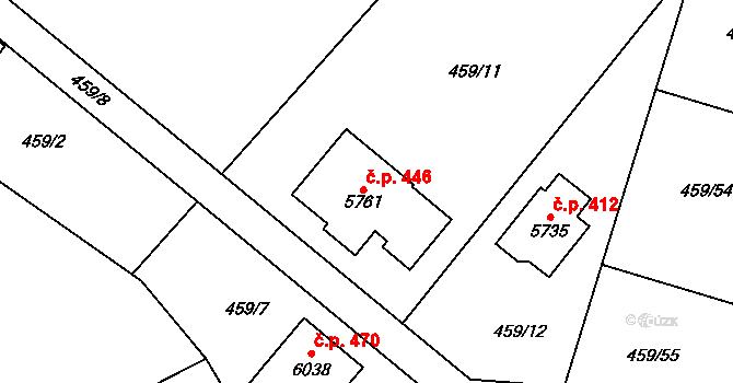 Dolní Předměstí 446, Trutnov na parcele st. 5761 v KÚ Trutnov, Katastrální mapa