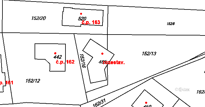 Sedlčánky 285, Čelákovice na parcele st. 465 v KÚ Sedlčánky, Katastrální mapa