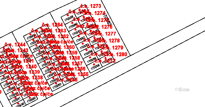 Kopřivnice 1279 na parcele st. 1705/103 v KÚ Kopřivnice, Katastrální mapa