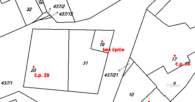 Nová Telib 39304531 na parcele st. 19 v KÚ Nová Telib, Katastrální mapa