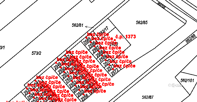 Neratovice 39371531 na parcele st. 2568 v KÚ Neratovice, Katastrální mapa