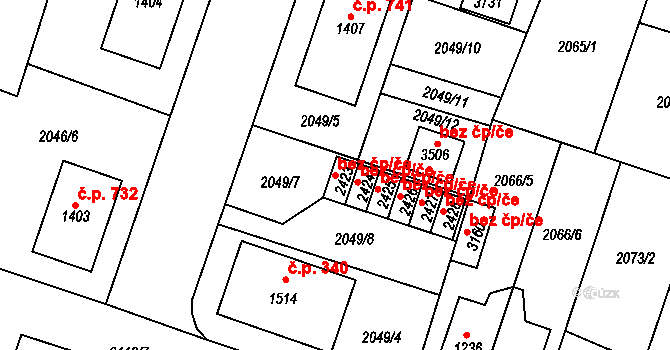 Lanškroun 39420531 na parcele st. 2423 v KÚ Lanškroun, Katastrální mapa