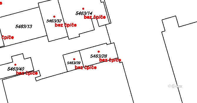 Česká Lípa 39730531 na parcele st. 5463/28 v KÚ Česká Lípa, Katastrální mapa