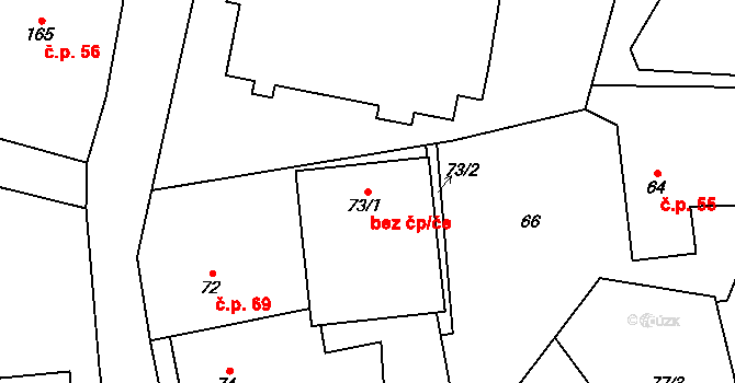 Fryčovice 40310531 na parcele st. 73/1 v KÚ Fryčovice, Katastrální mapa