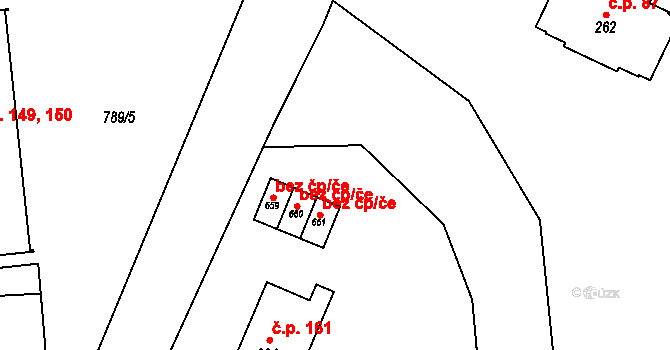 Mostek 41421531 na parcele st. 661 v KÚ Mostek, Katastrální mapa
