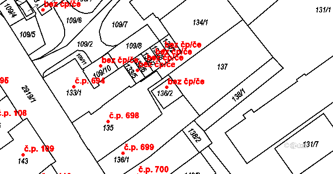Rychnov nad Kněžnou 42124531 na parcele st. 136/2 v KÚ Rychnov nad Kněžnou, Katastrální mapa