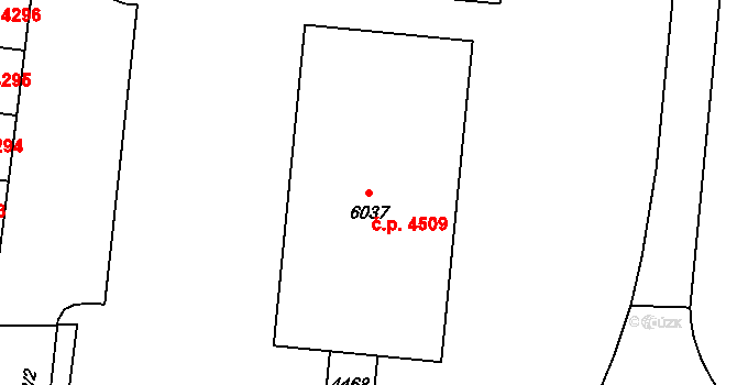 Zlín 4509 na parcele st. 6037 v KÚ Zlín, Katastrální mapa