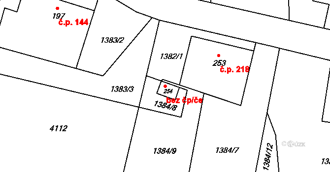 Slatina nad Zdobnicí 44279531 na parcele st. 254 v KÚ Slatina nad Zdobnicí, Katastrální mapa