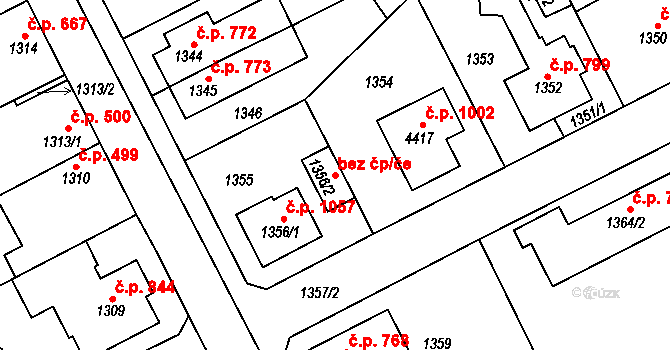 Týniště nad Orlicí 44314531 na parcele st. 1356/2 v KÚ Týniště nad Orlicí, Katastrální mapa