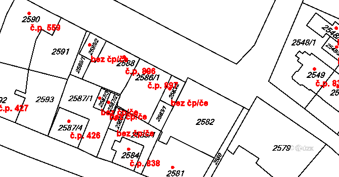 Sokolov 44372531 na parcele st. 2583/2 v KÚ Sokolov, Katastrální mapa
