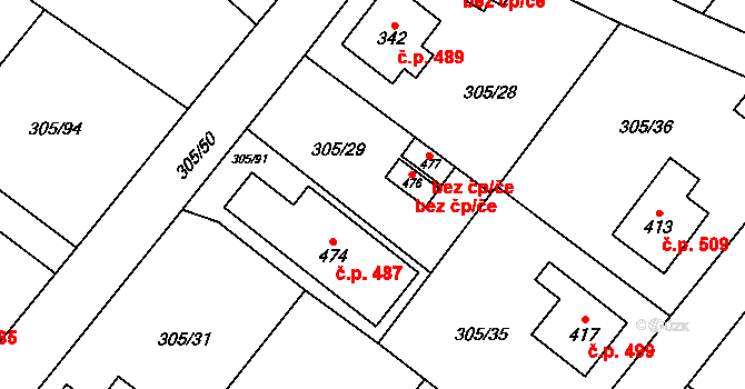 Hutisko-Solanec 45648531 na parcele st. 476 v KÚ Hutisko, Katastrální mapa