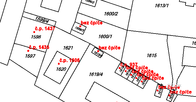 Česká Lípa 45926531 na parcele st. 1619/6 v KÚ Česká Lípa, Katastrální mapa