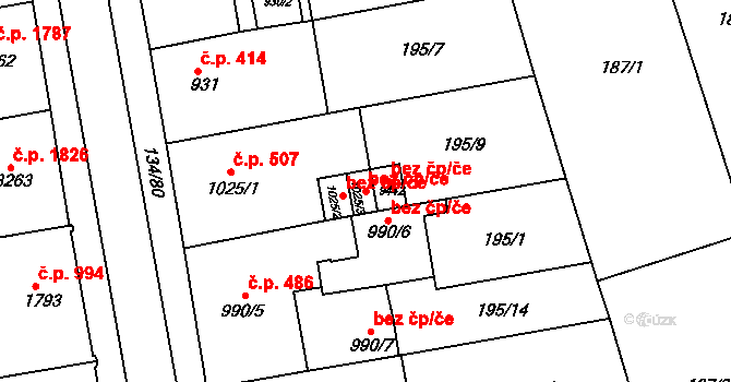 Pardubice 46727531 na parcele st. 1025/3 v KÚ Pardubice, Katastrální mapa
