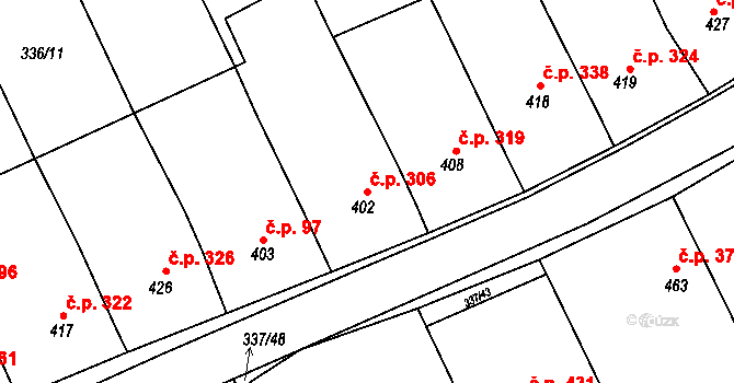 Březolupy 306 na parcele st. 402 v KÚ Březolupy, Katastrální mapa