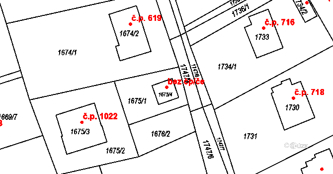 Brušperk 48414531 na parcele st. 1675/4 v KÚ Brušperk, Katastrální mapa