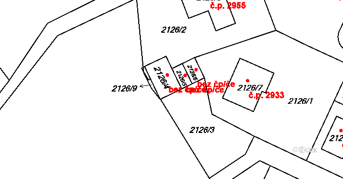 Teplice 48773531 na parcele st. 2126/4 v KÚ Teplice, Katastrální mapa