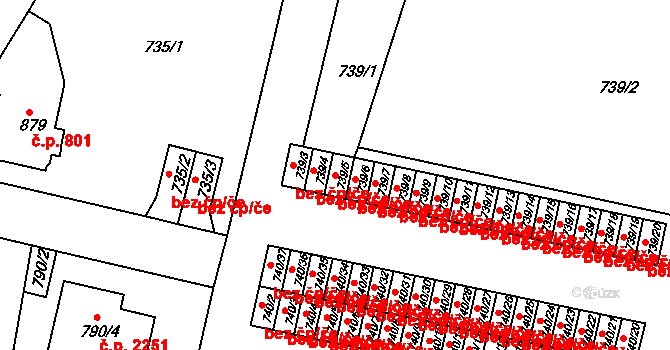 Sokolov 49687531 na parcele st. 739/5 v KÚ Sokolov, Katastrální mapa