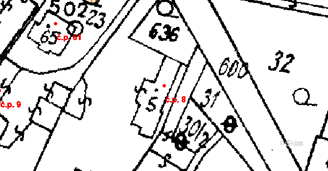 Březí 8, Žinkovy na parcele st. 5 v KÚ Březí u Žinkov, Katastrální mapa