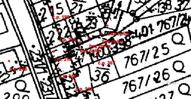 Bernartice 357 na parcele st. 400 v KÚ Bernartice u Milevska, Katastrální mapa