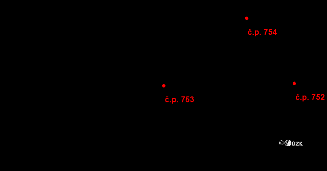 Libina 753 na parcele st. 5460 v KÚ Horní Libina, Katastrální mapa