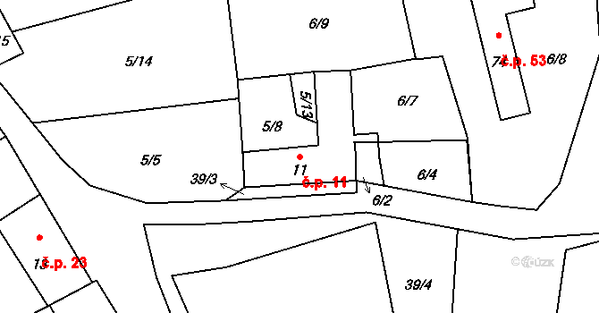 Rybník 11, Dolní Dvořiště na parcele st. 11 v KÚ Rybník u Dolního Dvořiště, Katastrální mapa