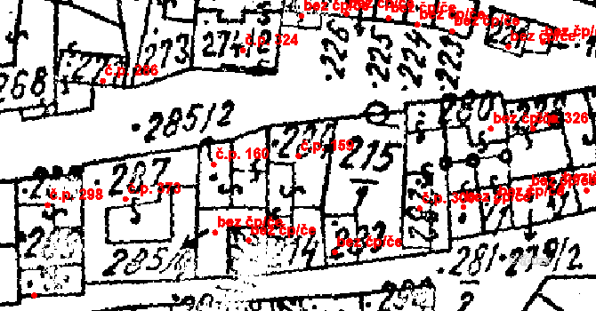 Kobylí 159 na parcele st. 284 v KÚ Kobylí na Moravě, Katastrální mapa
