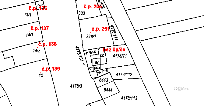 Žarošice 118982532 na parcele st. 620 v KÚ Žarošice, Katastrální mapa