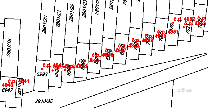 Zlín 4847 na parcele st. 6998 v KÚ Zlín, Katastrální mapa