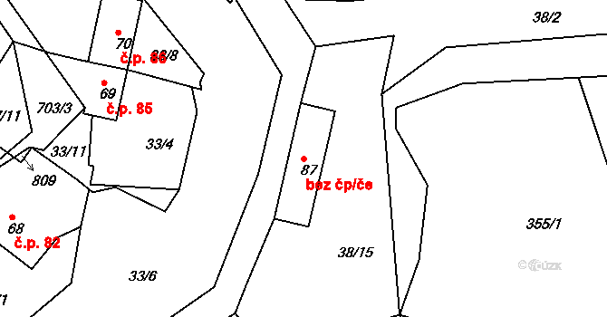 Bítovčice 42899532 na parcele st. 87 v KÚ Horní Bítovčice, Katastrální mapa