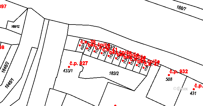 Litovel 41 na parcele st. 1132 v KÚ Litovel, Katastrální mapa