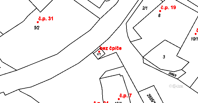 Čechtice 45364532 na parcele st. 171 v KÚ Černičí, Katastrální mapa