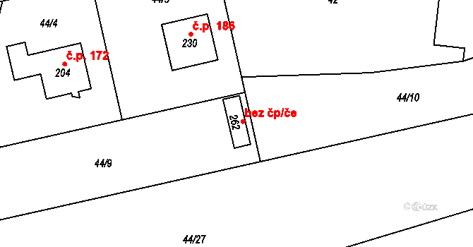 Lesnice 45393532 na parcele st. 262 v KÚ Lesnice, Katastrální mapa