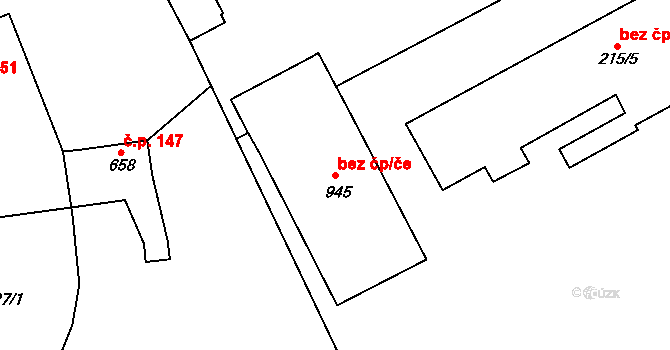 Děčín 48477532 na parcele st. 945 v KÚ Bynov, Katastrální mapa