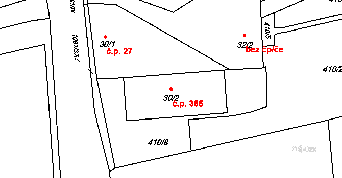 Velká Ves 355, Broumov na parcele st. 30/2 v KÚ Velká Ves u Broumova, Katastrální mapa