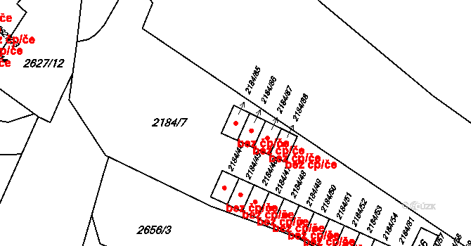 Opava 49588532 na parcele st. 2184/85 v KÚ Opava-Předměstí, Katastrální mapa
