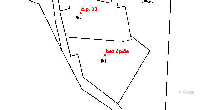 Broumov 50154532 na parcele st. 9/1 v KÚ Rožmitál, Katastrální mapa