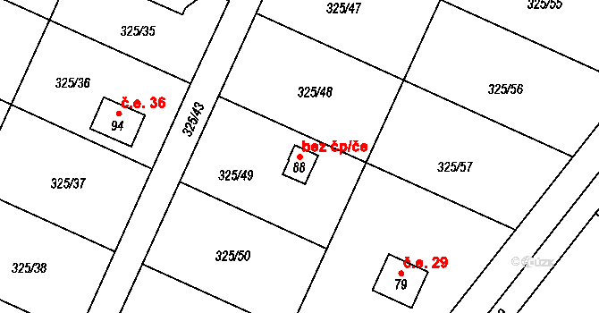 Bolešiny 50374532 na parcele st. 88 v KÚ Slavošovice u Klatov, Katastrální mapa