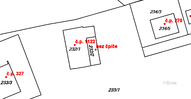 Srubec 83446532 na parcele st. 232/2 v KÚ Srubec, Katastrální mapa
