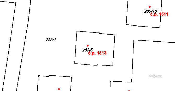 Příbor 1513 na parcele st. 283/5 v KÚ Klokočov u Příbora, Katastrální mapa
