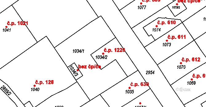 Rychnov nad Kněžnou 1226 na parcele st. 1034/2 v KÚ Rychnov nad Kněžnou, Katastrální mapa