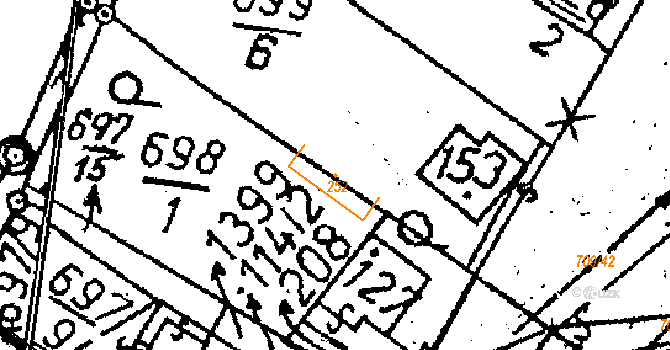 Vlkaneč 103414533 na parcele st. 252 v KÚ Vlkaneč, Katastrální mapa
