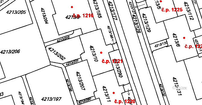 Lutyně 1221, Orlová na parcele st. 4213/10 v KÚ Horní Lutyně, Katastrální mapa