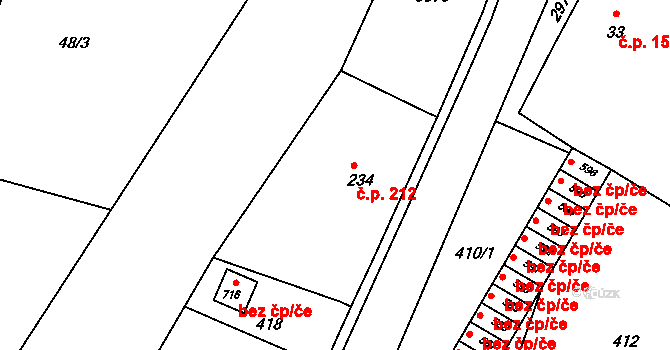 Hořejší Vrchlabí 212, Vrchlabí na parcele st. 234 v KÚ Hořejší Vrchlabí, Katastrální mapa