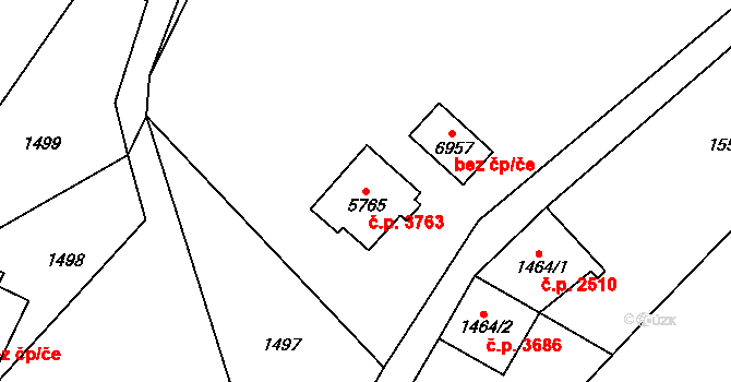 Havlíčkův Brod 3763 na parcele st. 5765 v KÚ Havlíčkův Brod, Katastrální mapa