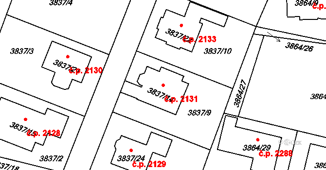 Předměstí 2131, Litoměřice na parcele st. 3837/14 v KÚ Litoměřice, Katastrální mapa