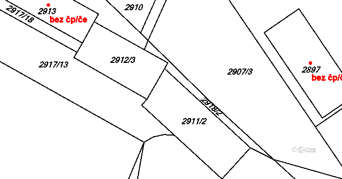 Bystřice nad Pernštejnem 38372533 na parcele st. 2911/1 v KÚ Bystřice nad Pernštejnem, Katastrální mapa