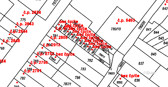 Chomutov 39095533 na parcele st. 780/8 v KÚ Chomutov II, Katastrální mapa