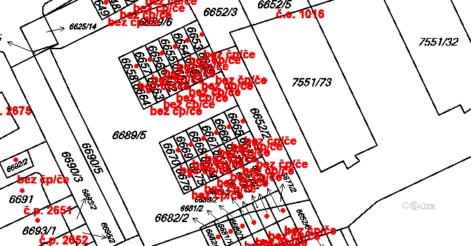 Brno 41901533 na parcele st. 6665 v KÚ Židenice, Katastrální mapa