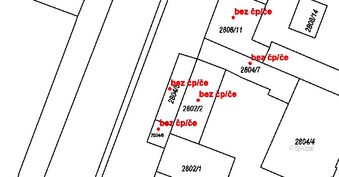 Boskovice 42792533 na parcele st. 2804/5 v KÚ Boskovice, Katastrální mapa