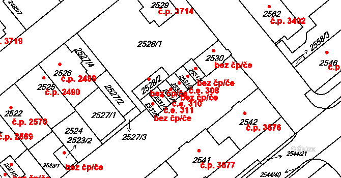 Chomutov 43069533 na parcele st. 2531/4 v KÚ Chomutov II, Katastrální mapa